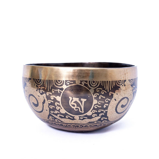 Fire & Mantra Etching Handmade Tibetan Singing Bowl