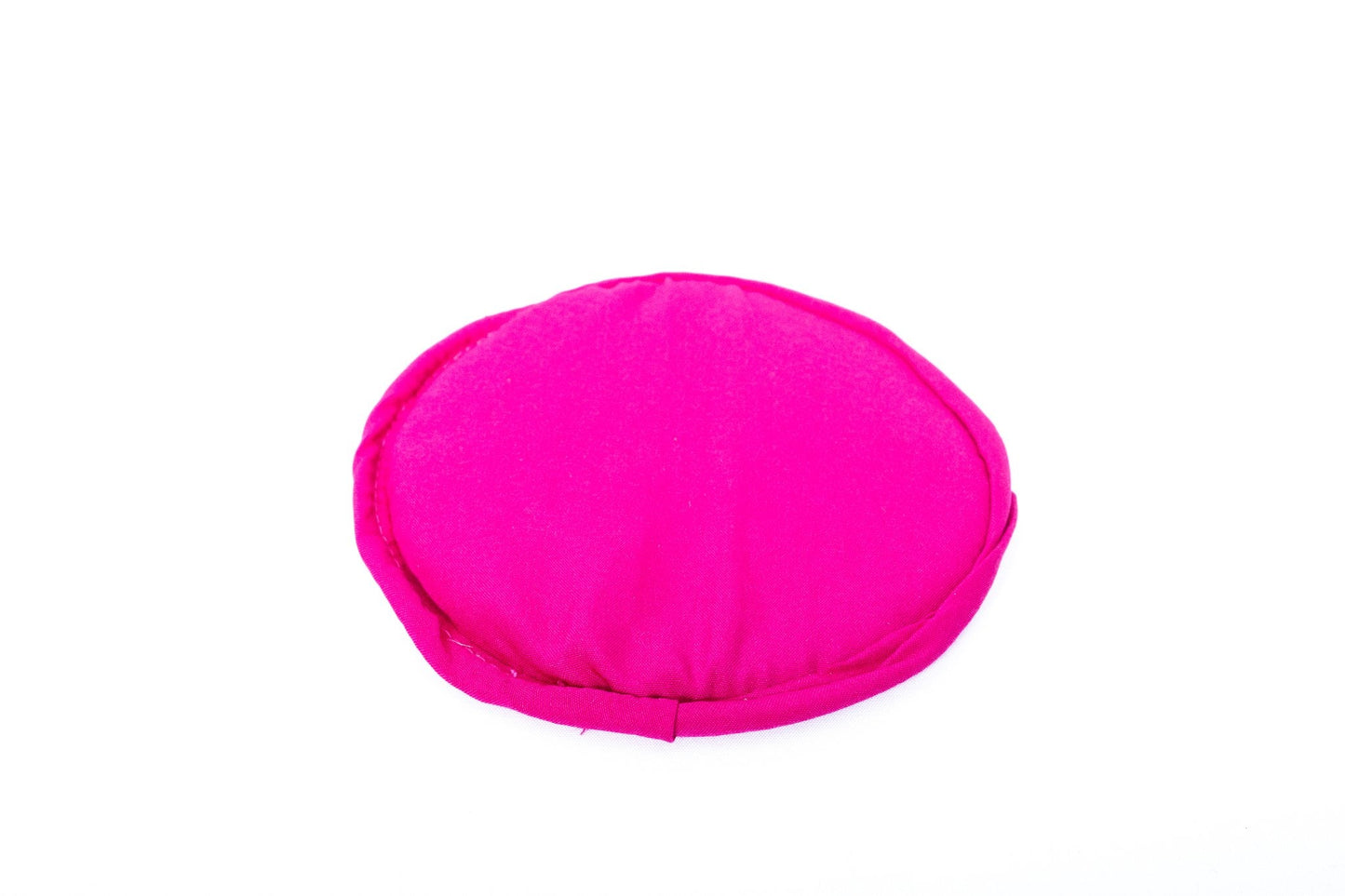 Flat singing bowl cushion in pink