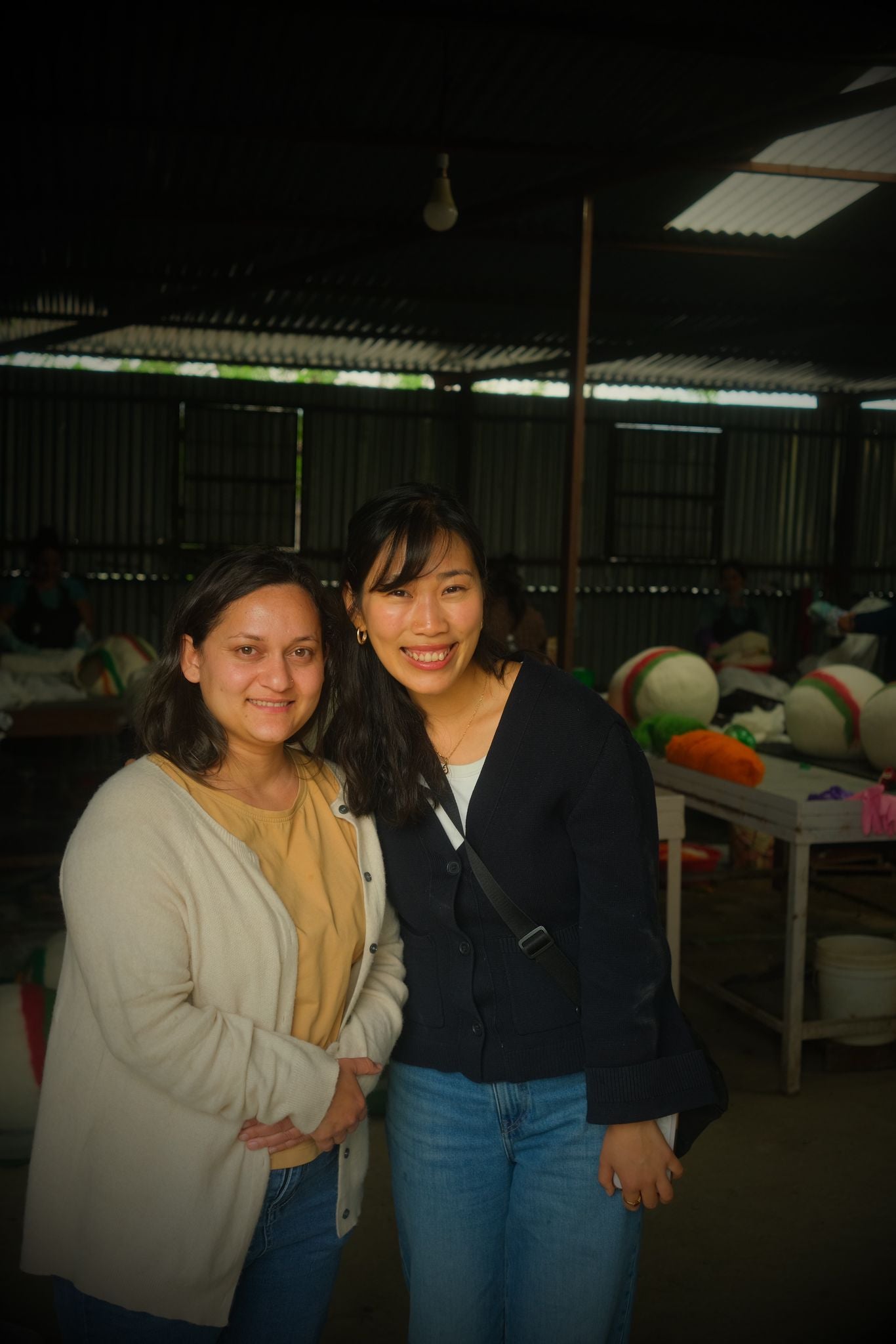 Kat visiting a Nepali artisan partner