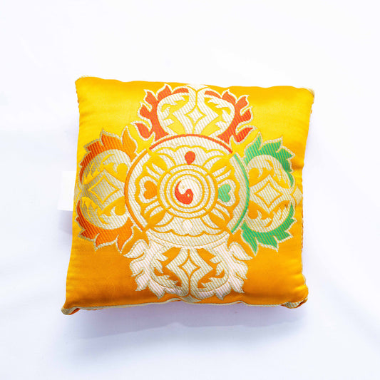 Orange square singing bowl cushion