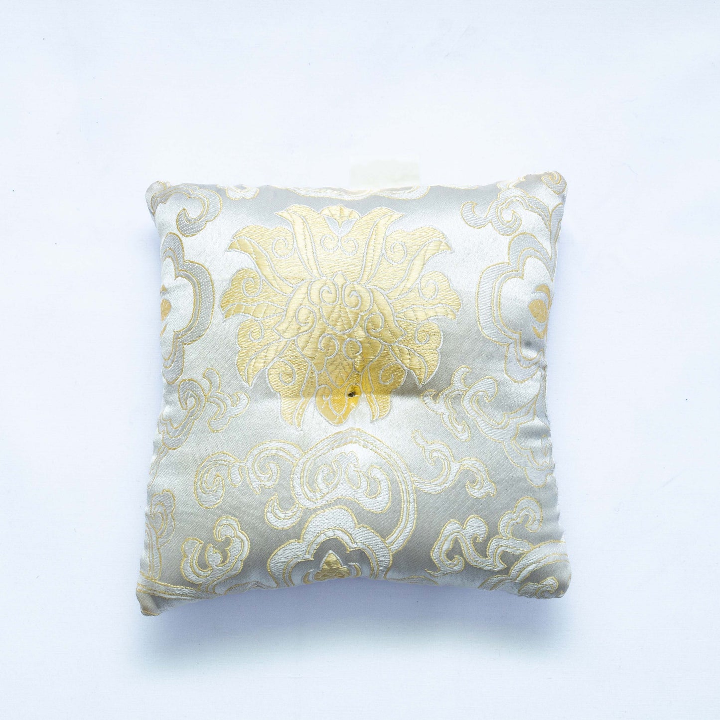 White square singing bowl cushion