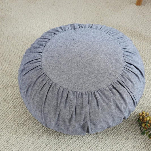 Pumpkin Grey Linen Yoga Meditation Cushion